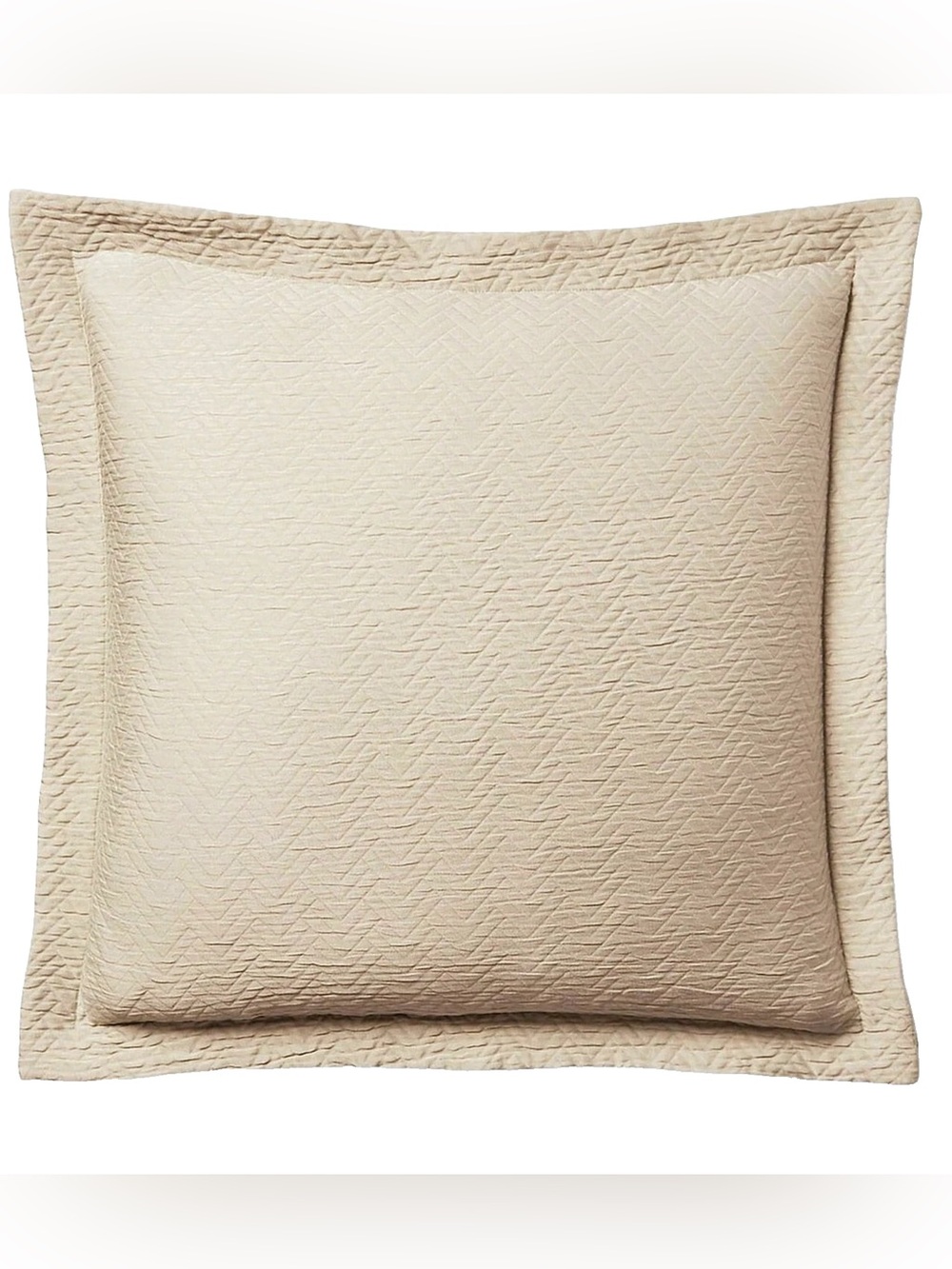 Lauren Ralph Lauren KAIA EURO Sham Natural Chevron Matelasse Luxury $135